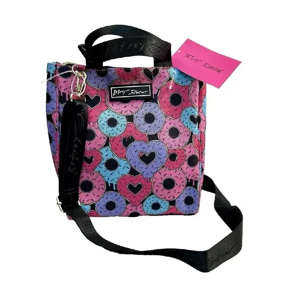Betsey Johnson Insulated Light Weight Lunch Tote/Bag w/Graphic Donuts Print - Picture 15 of 15